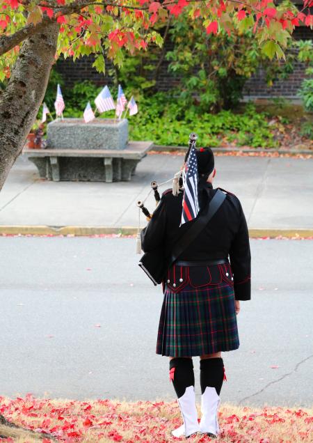 Bagpiper at September 11 ceremony